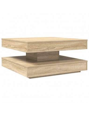 Tavolino da Caffè Girevole a 360 Gradi Sonoma 70x70x34,5 cm