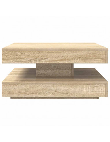 Tavolino da Caffè Girevole a 360 Gradi Sonoma 70x70x34,5 cm