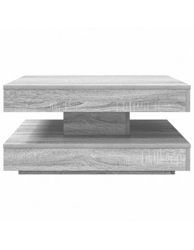 Tavolino da Caffè Girevole a 360 Gradi Grigio 70x70x34,5 cm