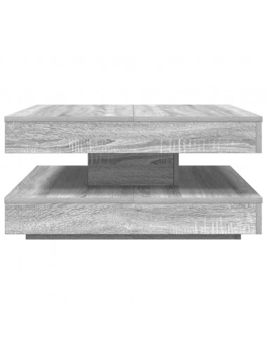 Tavolino da Caffè Girevole a 360 Gradi Grigio 70x70x34,5 cm