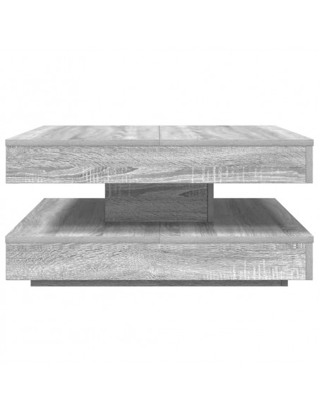 Tavolino da Caffè Girevole a 360 Gradi Grigio 70x70x34,5 cm