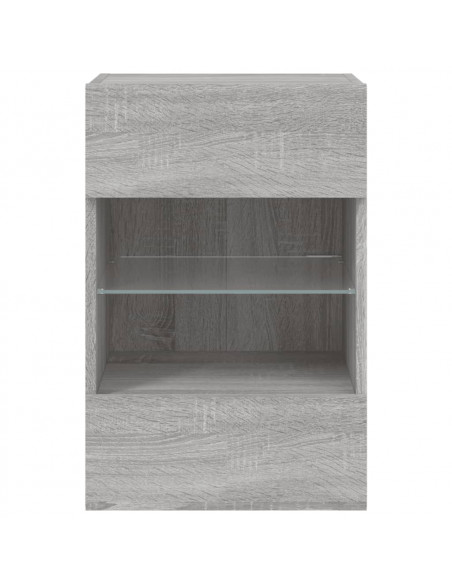 Mobili TV a Parete con Luci LED 2pz Grigio Sonoma 40x30x60,5 cm