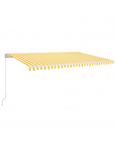 Tenda da Sole Retrattile Automatica 500x300cm Giallo e Bianco