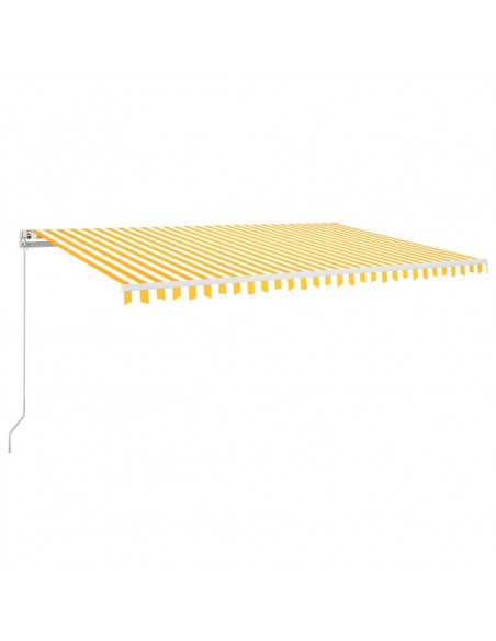 Tenda da Sole Retrattile Automatica 500x300cm Giallo e Bianco