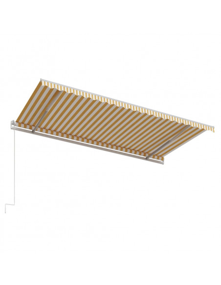 Tenda da Sole Retrattile Automatica 500x300cm Giallo e Bianco
