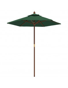 Ombrellone da Giardino con Palo in Legno Verde 196x231 cm 2