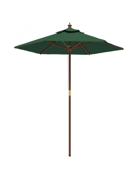Ombrellone da Giardino con Palo in Legno Verde 196x231 cm