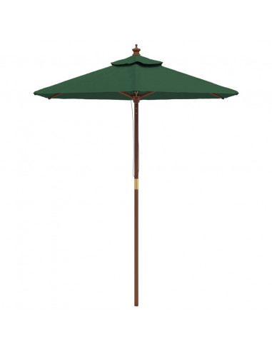 Ombrellone da Giardino con Palo in Legno Verde 196x231 cm