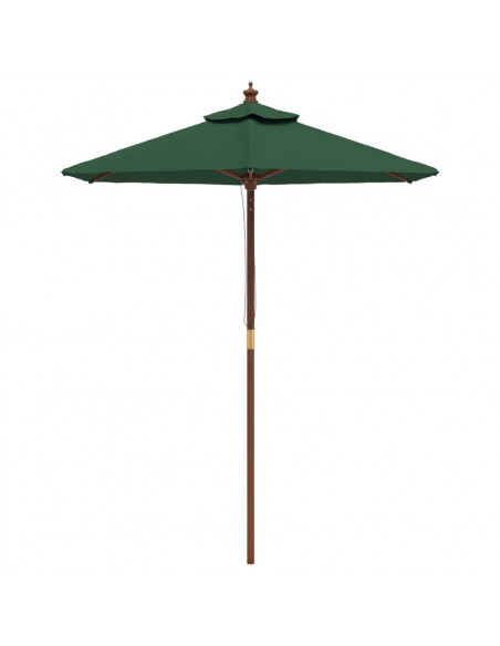 Ombrellone da Giardino con Palo in Legno Verde 196x231 cm