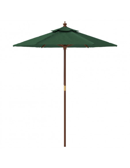 Ombrellone da Giardino con Palo in Legno Verde 196x231 cm