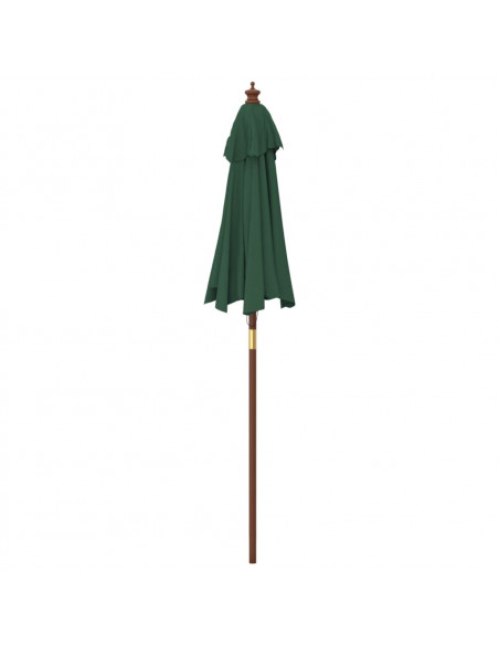 Ombrellone da Giardino con Palo in Legno Verde 196x231 cm