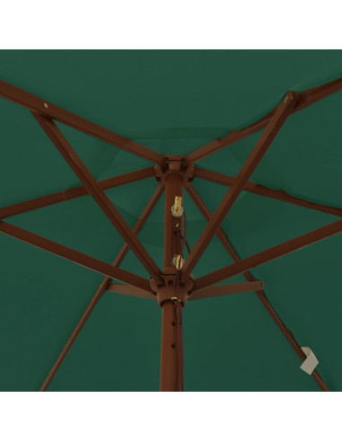 Ombrellone da Giardino con Palo in Legno Verde 196x231 cm