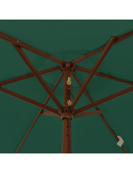 Ombrellone da Giardino con Palo in Legno Verde 196x231 cm