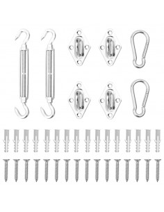 Set Accessori per Vela Parasole 8 pz in Acciaio Inossidabile