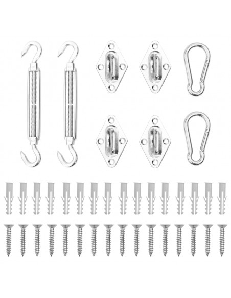 Set Accessori per Vela Parasole 8 pz in Acciaio Inossidabile