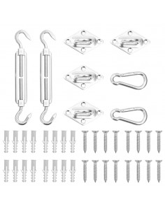 Set Accessori per Vela Parasole 8 pz in Acciaio Inossidabile