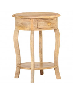 Tavolino da Salotto 37x37x61 cm in Legno Massello di Mango 2