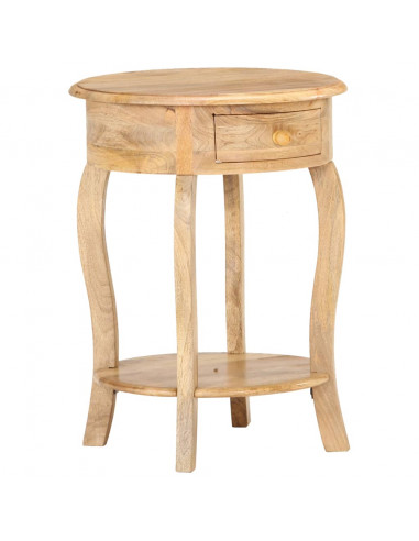 Tavolino da Salotto 37x37x61 cm in Legno Massello di Mango