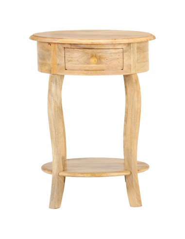 Tavolino da Salotto 37x37x61 cm in Legno Massello di Mango