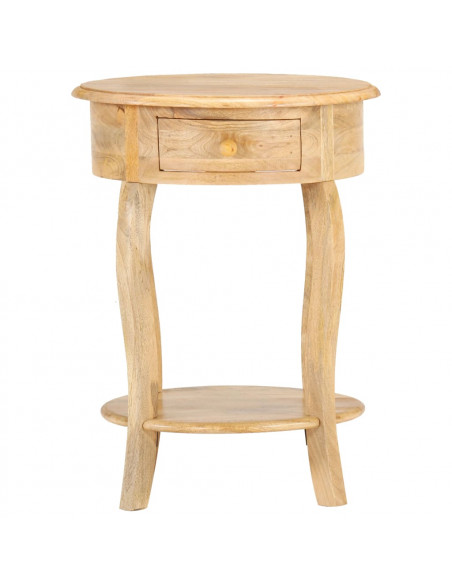 Tavolino da Salotto 37x37x61 cm in Legno Massello di Mango