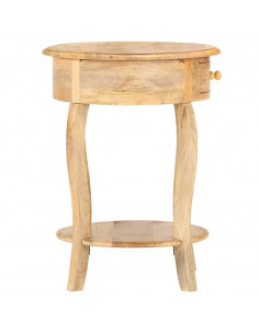 Tavolino da Salotto 37x37x61 cm in Legno Massello di Mango 2