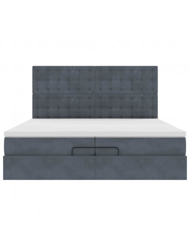 Struttura Letto Pouf con Materassi 200x200 cm Velluto