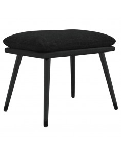 Poggiapiedi Nero 45x29,5x35 cm in Tessuto e Similpelle 2