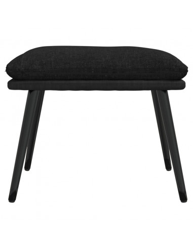 Poggiapiedi Nero 45x29,5x35 cm in Tessuto e Similpelle