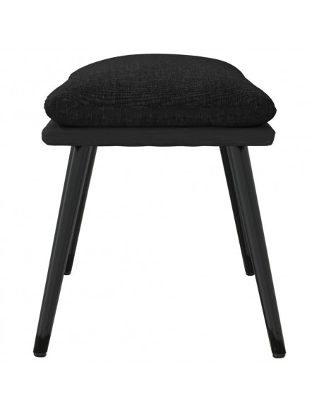 Poggiapiedi Nero 45x29,5x35 cm in Tessuto e Similpelle