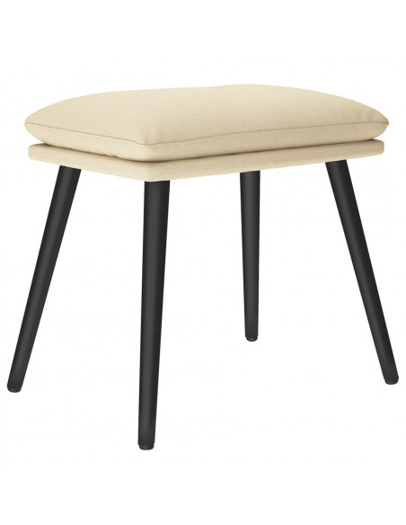 Poggiapiedi Crema 45x29,5x35 cm in Tessuto