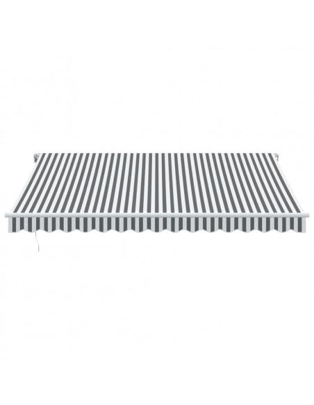 Tenda Retrattile Manuale con LED Antracite e Bianco 400x350 cm
