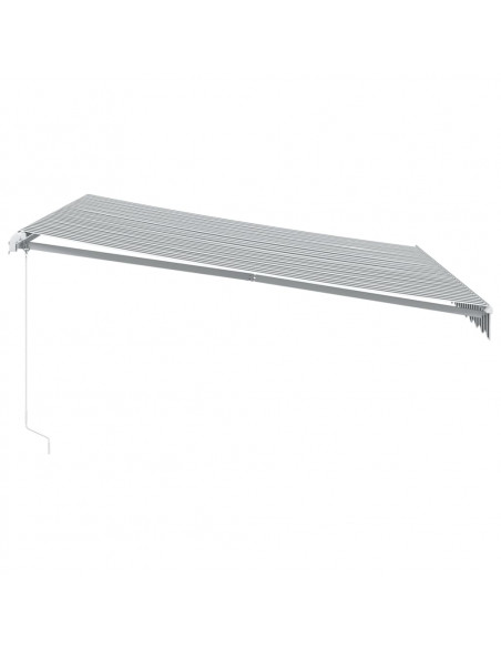 Tenda Retrattile Manuale con LED Antracite e Bianco 400x350 cm