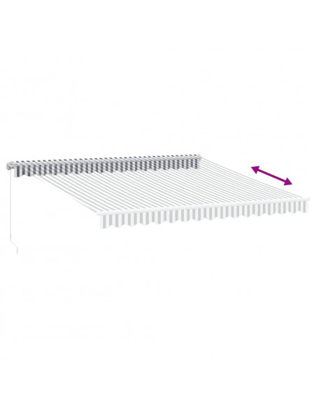 Tenda Retrattile Manuale con LED Antracite e Bianco 400x350 cm