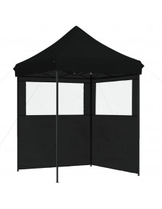 Tendone per Feste Pieghevole Pop-Up con 2 Pareti Nero