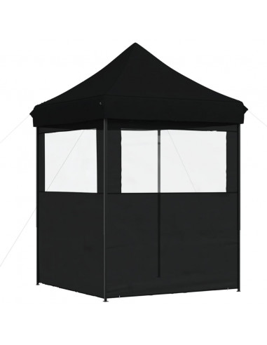 Tendone per Feste Pieghevole Pop-Up con 2 Pareti Nero