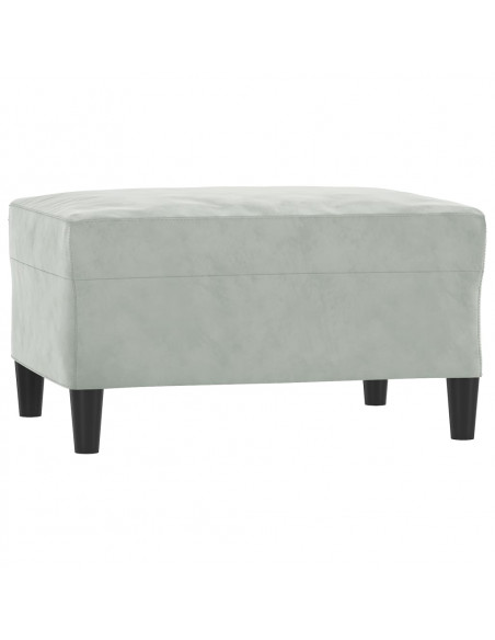 Set di Divani 4 pz con Cuscini Grigio Chiaro in Velluto
