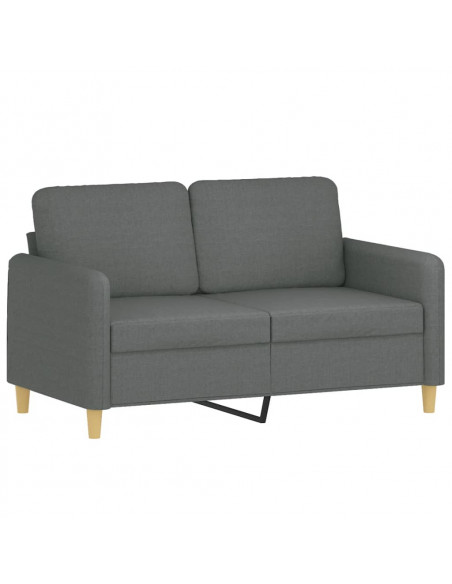 Set di Divani 3 pz con Cuscini Grigio Scuro in Tessuto