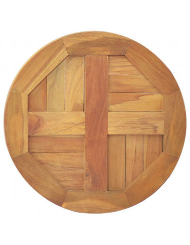 Piano Tavolo in Legno Massello di Teak Rotondo 2,5 cm 40 cm
