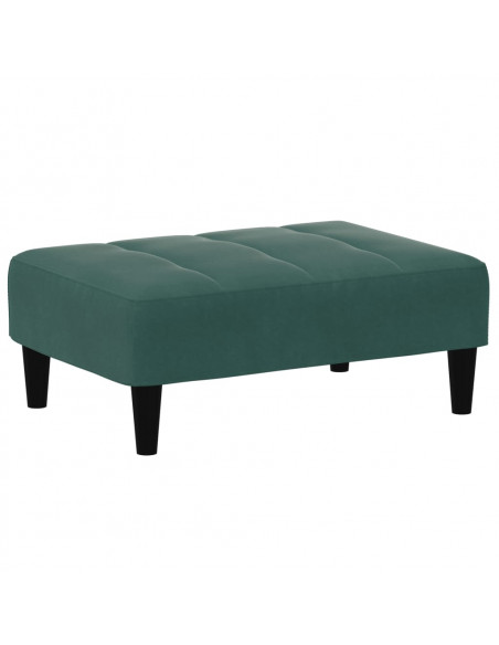 Poggiapiedi Verde Scuro 77x55x31 cm in Velluto