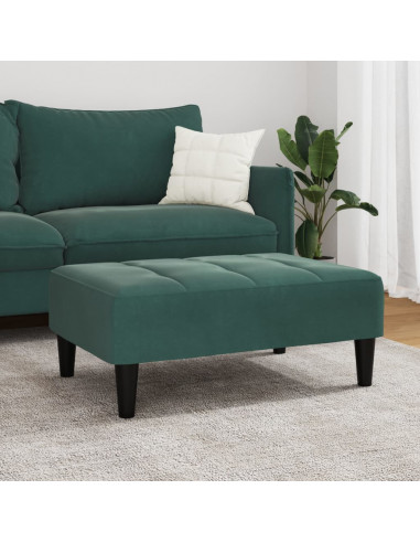 Poggiapiedi Verde Scuro 77x55x31 cm in Velluto