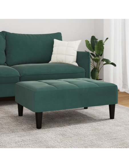 Poggiapiedi Verde Scuro 77x55x31 cm in Velluto