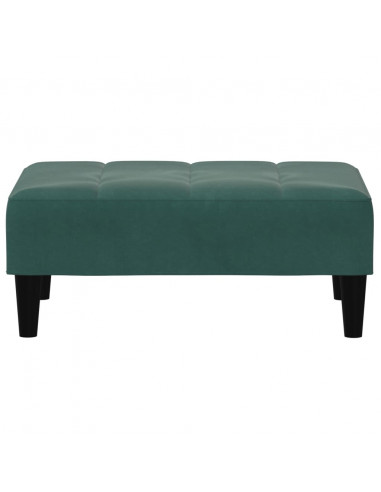 Poggiapiedi Verde Scuro 77x55x31 cm in Velluto