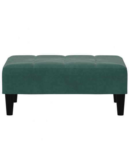 Poggiapiedi Verde Scuro 77x55x31 cm in Velluto