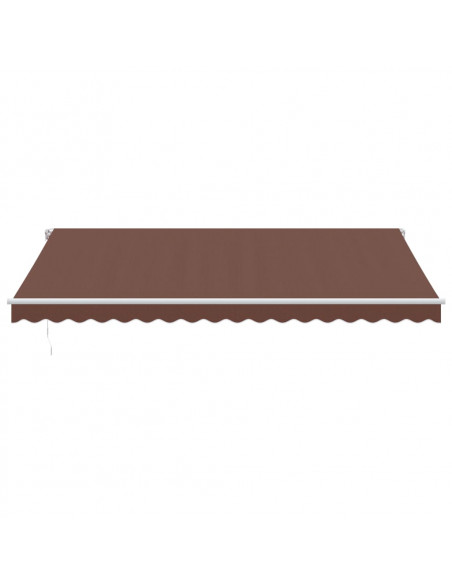 Tenda Retrattile Manuale con LED 450x300 cm Marrone