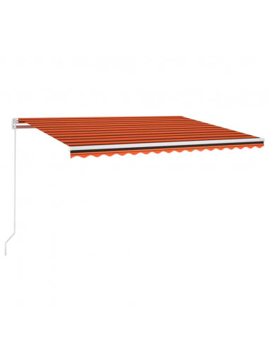 Tenda da Sole Retrattile Manuale 450x350 cm Arancione e Marrone