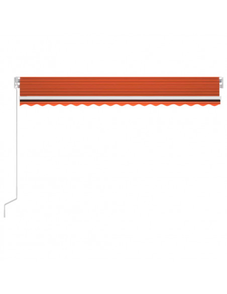 Tenda da Sole Retrattile Manuale 450x350 cm Arancione e Marrone