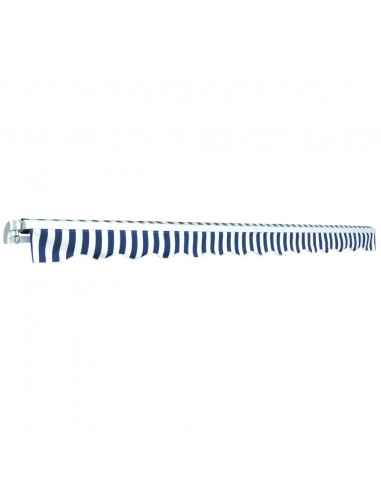 Tenda da Sole Pieghevole Manuale 450 cm Blu/Bianca