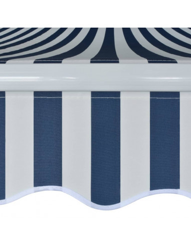 Tenda da Sole Pieghevole Manuale 450 cm Blu/Bianca