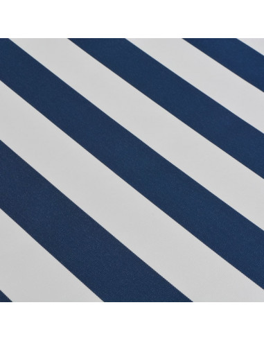 Tenda da Sole Pieghevole Manuale 450 cm Blu/Bianca