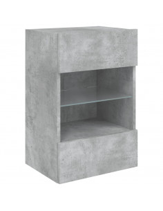 Mobili TV a Parete con Luci LED 2pz Grigio Cemento 40x30x60,5cm